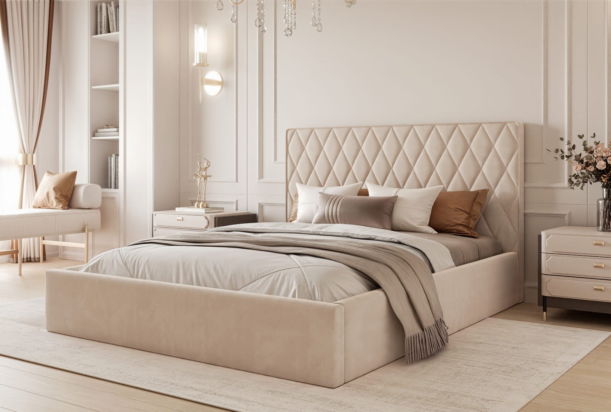 Polsterbett Caro 160x200 Doppelbett Bettgestell Lattenrost mit ...